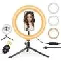 10" Selfie Ring Light with Tripod Stand, LED Ring Light with Cell Phone Holder 3 Light Modes & 10 Brightness Level for YouTube Video Live Stream Makeup Photography 10" Selfie Ring Light with Tripod Stand, LED Ring Light with Cell Phone Holder 3 Light Modes & 10 Brightness Level for YouTube Video Live Stream Makeup Photography