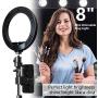 8" Selfie Ring Light with Tripod Stand & Phone/Pad Holder for Live Sream/Makeup JOGDRC Mini LED Camera Ringlight for YouTube Video/Photography Compatible with iPhone 11 Xs Max XR iPad(8" Ring Light)