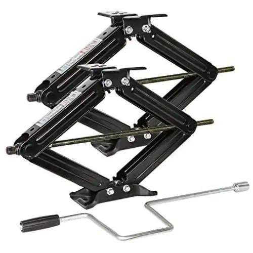 Weize Camper RV Trailer Stabilizer Leveling Scissor Jacks With Handle -24"- 5000lbs - Set Of 2 Weize Camper RV Trailer Stabilizer Leveling Scissor Jacks With Handle -24"- 5000lbs - Set Of 2