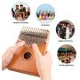 Kalimba 17 Keys,Thumb Piano with Study Instruction and Tune Hammer,Solid Mahogany Wood Portable Finger Piano African Wood Mbira Sanza Musical Instrument Gifts for Kids Adult Beginners Professionals