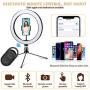 Naohiro Ring Light with Stand,10" LED Ring Light with Tripod and Cell Phone Holder & Remote Control,Selfie Ring Light for iPhone Android with 3 Modes & 10 Brightness