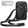 VIIGER Cell Phone Purse Small Crossbody Purse Mens Crossbody Phone Pouch Case Leather Belt Pouch Belt Holder Holster Belt Loop Bag Messenger Wallet for iPhone 11 Pro Max/Xs Max/7 Plus/8 Plus, Black