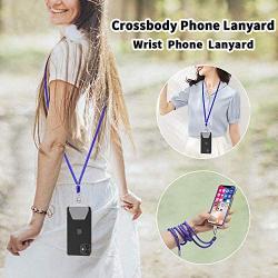 SS Phone Lanyard, 2 in 1 Adjustable Detachable Neck Strap with Phone Patch Compatible with Any Cell Phone Smartphones - Blue