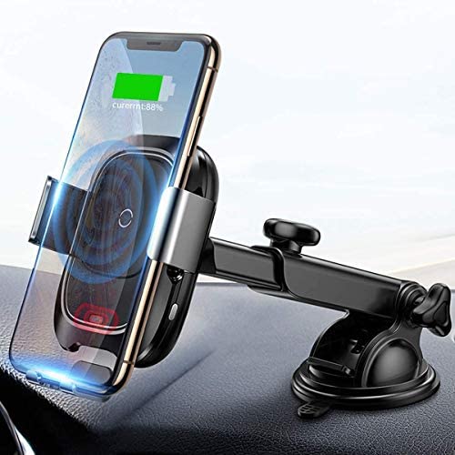 Baseus Wireless Car Charger Mount, Automatic Infrared Induction 10w Fast Charging Car Phone Holder Dashboard Compatible with iPhone Xs/Xs Max/XR/X, Galaxy Note 9/ S9/ S9+ & Other Smartphone 4.0-6.5in