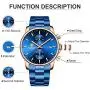 GOLDEN HOUR Mens Watches with Black/Silver Stainless Steel and Metal Casual Waterproof Chronograph Quartz Watch, Auto Date in Colorful Hands GOLDEN HOUR Mens Watches with Black/Silver Stainless Steel and Metal Casual Waterproof Chronograph Quartz Watch, Auto Date in Colorful Hands