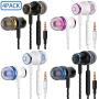 MUNSKT Earbud Headphones with Remote & Microphone, in Ear Earphone Stereo Sound Noise Isolating Tangle Free for iOS and Android Smartphones, Laptops, Gaming (4 Mixed Colors)