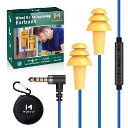 Work Earbuds Headphones, Mipeace Safety Industrial Ear Plugs Headphones with mic and Volume Control-OSHA Approved Noise Reduction Earphones for Work Construction