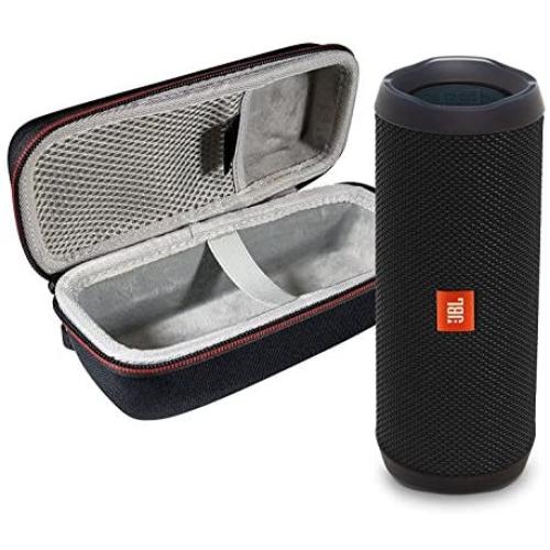 JBL Flip 4 Portable Bluetooth Wireless Speaker Bundle with Protective Travel Case - Black