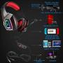 Xbox One Headset, PS4 Headset, Gaming Headset for PS4, PC Gaming Headset Surround Sound Wired Headset with Microphone, Headphone Gaming Compatible for PS4, Xbox One, PC, Laptop, Tablet(Black&Red)