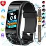 beitony Fitness Tracker,Color Screen Fitness Watch with Heart Rate and Blood Pressure, IP67 Waterproof Smart Watch with Step Counter, Calorie Counter,Pedometer for Women Men (Black&Brown)