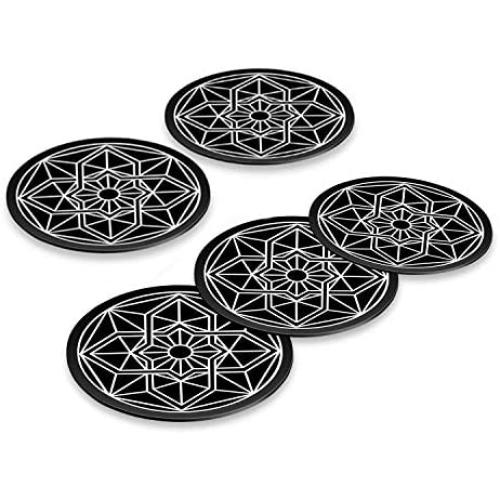 Mount Metal Plate with 3M Adhesive 5 Pack for Magnetic Cell Phone Car Mount, Stylish Universal Metal Disc Replacement Sticker for iPhone GPS Magnet Holder Cradle Stand 5 Round