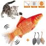 HZONE Electric Flopping Fish Cat Toy, Realistic Plush Interactive Electric Moving Fish Cat Kicker Toys, Wiggle Fish Catnip Toys Motion Kitten Toy, Cat Chew Bite Kick Toy for Cat Kitten Kitty Exercise