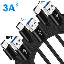 Type C Charger Cord Cable for Samsung A21 A11 S20 Plus Ultra Galaxy Note 10 10+ 20 A10E A20 A50 S10 Plus S10E A31 A41 LG Stylo 6 4 5 V40 G8 Thinq,3A USB C Fast Charge Charging Phone Power Wire 3-3-6FT