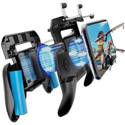 Mobile Game Controller with Power Bank and Cooling Fan/Triger and Gaming Joysticks for 4-6.5inch Android or IOS phone