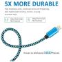 WUYA iPhone Charger MFi Certified 5 Pack - 6FT Lightning Cable Nylon Woven High Speed Data Sync Cord Compatible iPhone 11 Pro X XR max 8 7 6 6s Plus 5 SE - Color