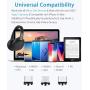 Magnetic Charging Cable [4-Pack,1ft/3ft/6ft/6ft], Terasako 3-in-1 Nylon Braided Cord, Compatible with Mirco USB, Type C Smartphone and iProduct Device