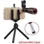 Apexel 4 in 1 12x Zoom Telephoto Lens + Fisheye + Wide Angle + Macro Lens with Phone Holder + Tripod for iPhone 11/XS Max/XR/ XS/X 8 7 Plus, Samsung, OnePlus, Huawei and More Phones