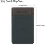 Sinjimoru Secure Card Holder for Back of Phone, Stretchy Fabric Cell Phone Wallet Stick On Credit Card Case for iPhone & Android. Sinji Pouch Flap Grey
