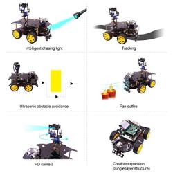 Yahboom Raspberry Pi Robot Kit for 4B / 3B+ Project with HD Camera, Programmable Robotice Truck with 4WD, Electronics Education DIY Set for Adult with Initial Video (Raspberry Pi Not Included)