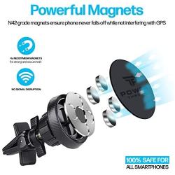Power Theory Magnetic Phone Holder for Car - Universal Air Vent Phone Car Mount for iPhone 11 Pro Max/XR/XS/X/8 Samsung S20/S10/S9/S8 and All Smartphones - Magnetic Phone Car Mount