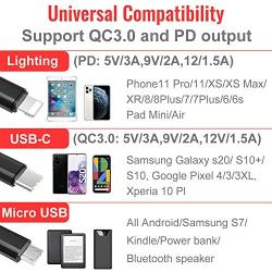 CHAFON Car Charger Cord Adapter,Dual 2.6 ft Retractable Fast Charging Cable Quick Charge,PD 18W Phone USB C Micro Port Compatible with Phone 11 XS Max XR X Samsung Galaxy LG Google Pixel & More