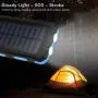 Solar Charger Solar Power Bank 20000mAh Waterproof Portable External Backup Outdoor Cell Phone Battery Charger with Dual LED Flashlight Solar Panel for iPhone Android Cellphones (Black & Blue)
