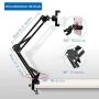 Cell Phone Holder for Desk,Universal Phone Clip Holder Clamp 360° Rotation Phone Stand Holder Mount,Flexible Long Arm Bracket for Phone 11 Pro XS Max XR X 8 8P,Huawei,xiaomi, Samsung Galaxy - Black