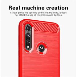 Moto G Power case,Motorola G Power case,with HD Screen Protector,MAIKEZI Soft TPU Slim Fashion Non-Slip Protective Phone Case Cover for Motorola Moto G Power 2020(Red Brushed TPU)