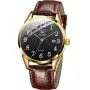 Men Women Wrist Watch Brown Leather-OLEVS Casual Classic Number Easy Reader Analog Quartz Dress Waterproof 3ATM Wristwatch