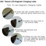 YICHUMY 6.6ft 90 Degree Magnetic 3 in 1 Charging Cable USB Charger Cable Micro USB/Type C/L Connectors Magnetic Led Indicator for All Cell Phones Universa Charger Cable Multiple Charger Cable (Black)