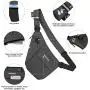 WATERFLY Sling Bag Lightweight Casual Daypack Chest Shoulder Bag for Men Boy