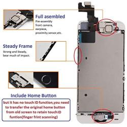 GULEEK for iPhone 5s/Se Screen Replacement White Touch Display LCD Digitizer Full Assembly with Front Camera,Proximity Sensor,Ear Speaker and Home Button Including Repair Tool and Screen Protector