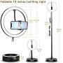 Portable Ring Light with Stand and Phone Holder, 10 inch Dimmable Live Light, 3 Color Modes and 10 Brightness, USB Powered, for Live Streaming, Makeup, Selfie