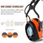 FM MP3 Bluetooth Radio Headphones Wireless Cancelling Headphones with 4GB SD Card Built-in Mic Electronic Noise Reduction Safety Ear Muffs Protection for Lawn Mower Work by WULFPOWERPRO