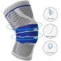 Knee Brace Compression Sleeve, Elastic Knee Wraps Patella Stabilizer with Silicone Gel Spring Support, Hinged Kneepads Protector for Meniscus Tear Arthritis Running Men Women 2 Pack(Large)