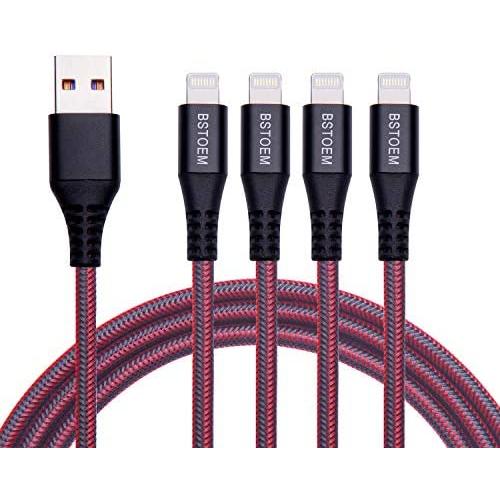 BSTOEM iPhone Charging Cord (4Pack 3FT) Lightning Cable for Apple iPhone 11/11 Pro/X/Xs Max/XR/XR/X/8/8 Plus/7/7 Plus/6/6s/Plus/SE/5c/5s/5 iPad Air 2/Mini/Max 3 Foot Charger Wire