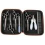 Qucey 4CR Stainless Steel Grooming Scissors Kit for Dogs, Professional Curved, Thinning, Straight Scissors with Comb, Nail Clipper and Nail File 7 in 1 Grooming Shears for Dogs and Cats
