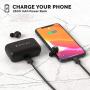 Duet 50 Pro - Wireless Bluetooth Earbuds. 130 Hour Long Battery Life for iPhone, Android. [Featured in Forbes] Phone Charger Mini Power Bank Case, Sweatproof TWS Headphones. aptX Sound for Running