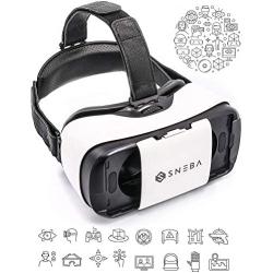 WapSter Vr Headset, Sneba White Virtual Reality, Headset VR Glasses for 3D Video Movies Games for Apple iPhone 11, Samsung Huwei HTC More Smartphones.