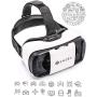 WapSter Vr Headset, Sneba White Virtual Reality, Headset VR Glasses for 3D Video Movies Games for Apple iPhone 11, Samsung Huwei HTC More Smartphones.