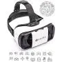 WapSter Vr Headset, Sneba White Virtual Reality, Headset VR Glasses for 3D Video Movies Games for Apple iPhone 11, Samsung Huwei HTC More Smartphones.