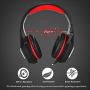 Xbox One Gaming Headset for PS4,PC,LED Light On Ear Headphone with Mic for Mac,Laptop,Nintendo Switch Games Wired Headset (Red)