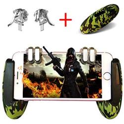 Mobile Game Controller, Android Gamepad Controller Joystick for iOS Joypad Phone (Transparent Phone Triggers and Camouflage Game Handle, Suit for 4.5-6.5 inch Phone)