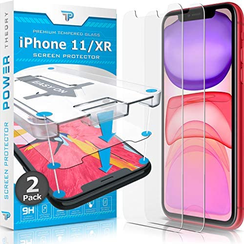 Power Theory for iPhone 11/iPhone XR Screen Protector Tempered Glass [2-Pack] with Easy Install Kit [Case Friendly][6.1 Inch]