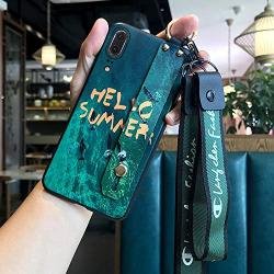 Ins jade wristband Huawei P20 mobile phone shell silicone all-inclusive P20 youth protection P20 pro net red ink green lanyard