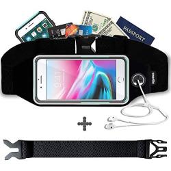 Smartlle Fanny pack, Running Belt, Waist Bag for Women & Men for iPhone 11/11 Pro/11 Pro Max/XR/XS Max/X/XS/8 7 6 6S Plus, Samsung Galaxy S/Note, All Mobiles up to 6.7,Gym Workout Fitness Gear-Black