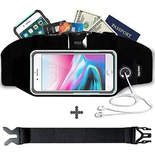 Smartlle Fanny pack, Running Belt, Waist Bag for Women & Men for iPhone 11/11 Pro/11 Pro Max/XR/XS Max/X/XS/8 7 6 6S Plus, Samsung Galaxy S/Note, All Mobiles up to 6.7,Gym Workout Fitness Gear-Black Smartlle Fanny pack, Running Belt, Waist Bag for Women & Men for iPhone 11/11 Pro/11 Pro Max/XR/XS Max/X/XS/8 7 6 6S Plus, Samsung Galaxy S/Note, All Mobiles up to 6.7,Gym Workout Fitness Gear-Black