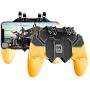 Newseego Mobile Game Controller, [Upgrade] Game Controller Gamepad with L1R1 6 Fingers Trigger for Shooter Sensitive and Aim Trigger Controller for Android & iOS for Knives Out-Yellow