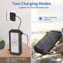 Solar Charger 26800mAh,GRDE Wireless Portable Solar Power Bank Panel Charger with 28 LEDs and 3 USB Output Ports External Backup Battery Huge Capacity Phone Charger for Camping Outdoor for iOS Android