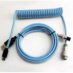 Tez Cables Z-Series Custom Coiled Aviator USB-C Keyboard Cable (Blue)